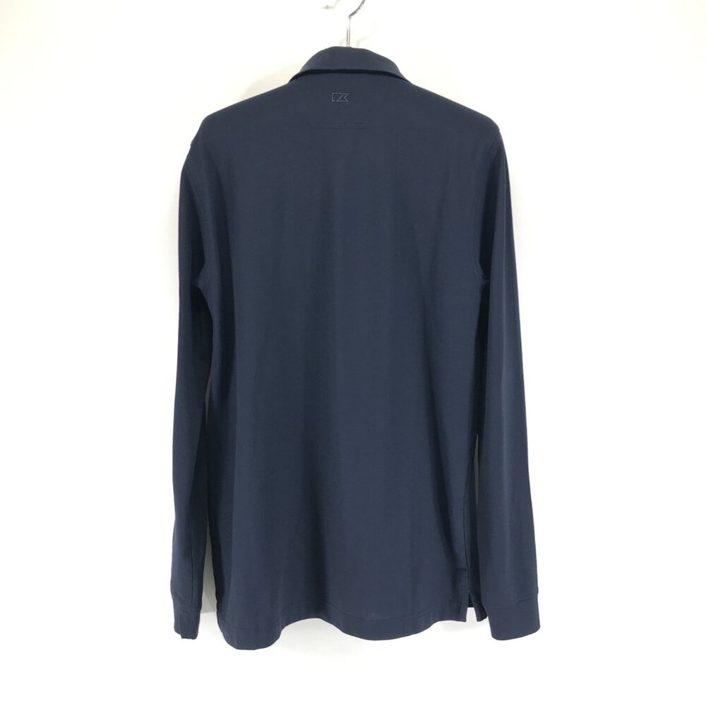 Cutter & Buck Long Sleeve Polo Shirt Men's Large Tall Navy Blue Performance Golf - Picture 4 of 10